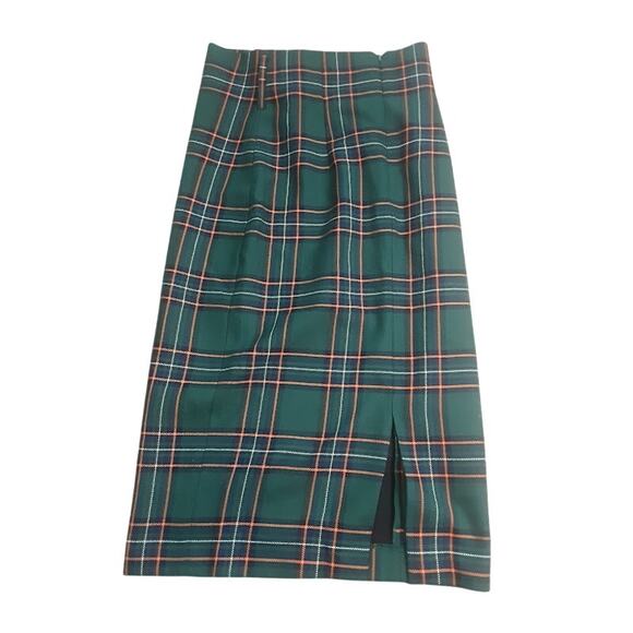 Zara Woman Green Plaid Tartan Skirt Women’s Small Size S - Picture 2 of 3